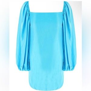 Azeeza silk Vibrant Blue Long Sleeve Dress